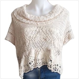 Free People Cream Knit Sweater